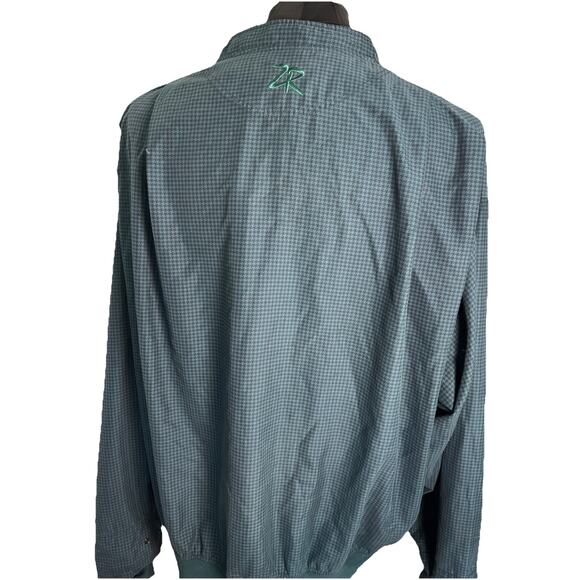 Vintage Zero Restriction Green Houndstooth Golf Windshirt Mens XL Pullover - Picture 3 of 8
